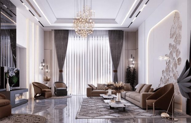 Trang trí phòng khách biệt thự