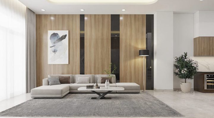 Trang trí tường phía sau sofa phòng khách